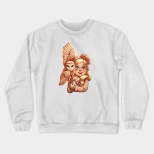 girl and owl Crewneck Sweatshirt